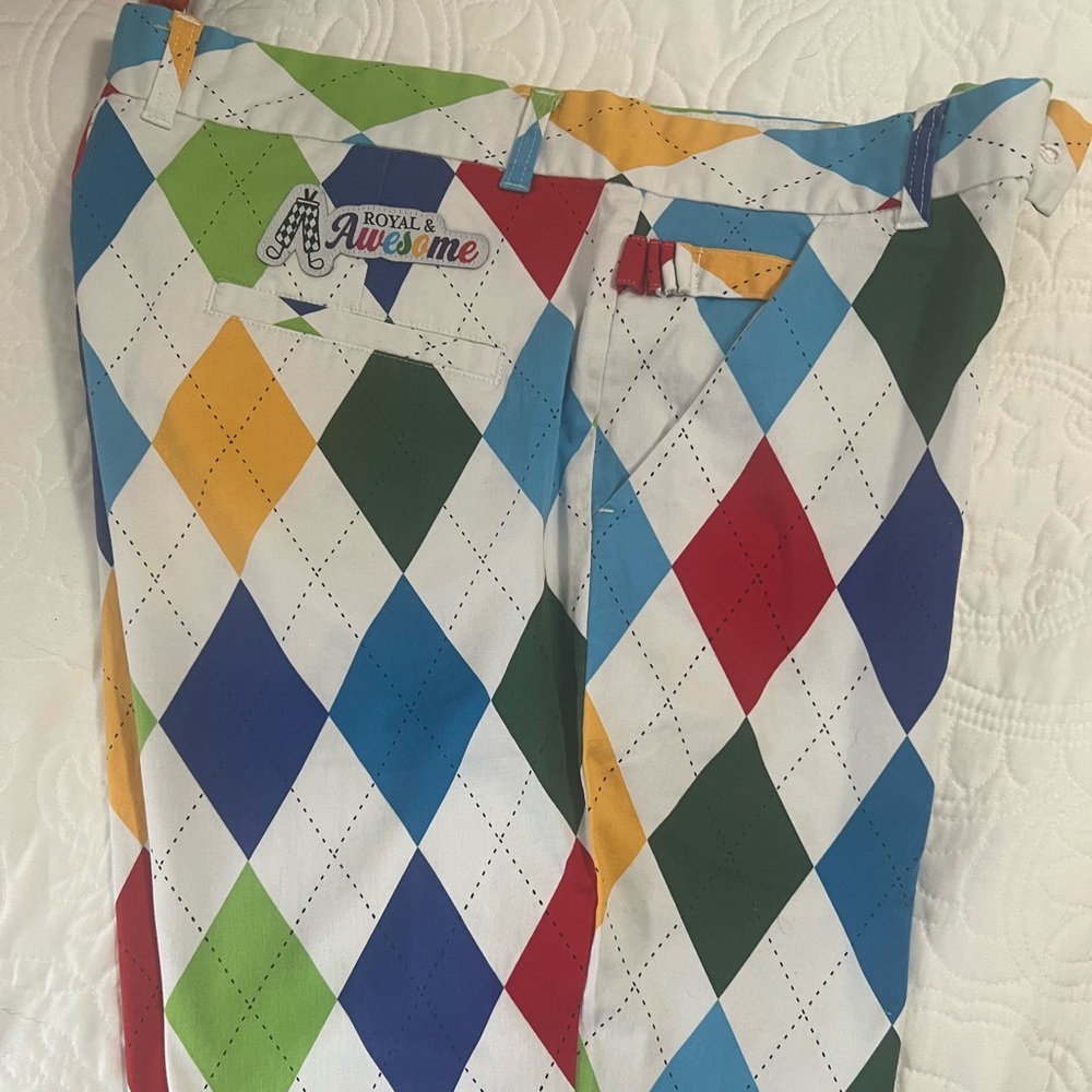 Men's Multicolor Argyle Casual Golf Shorts